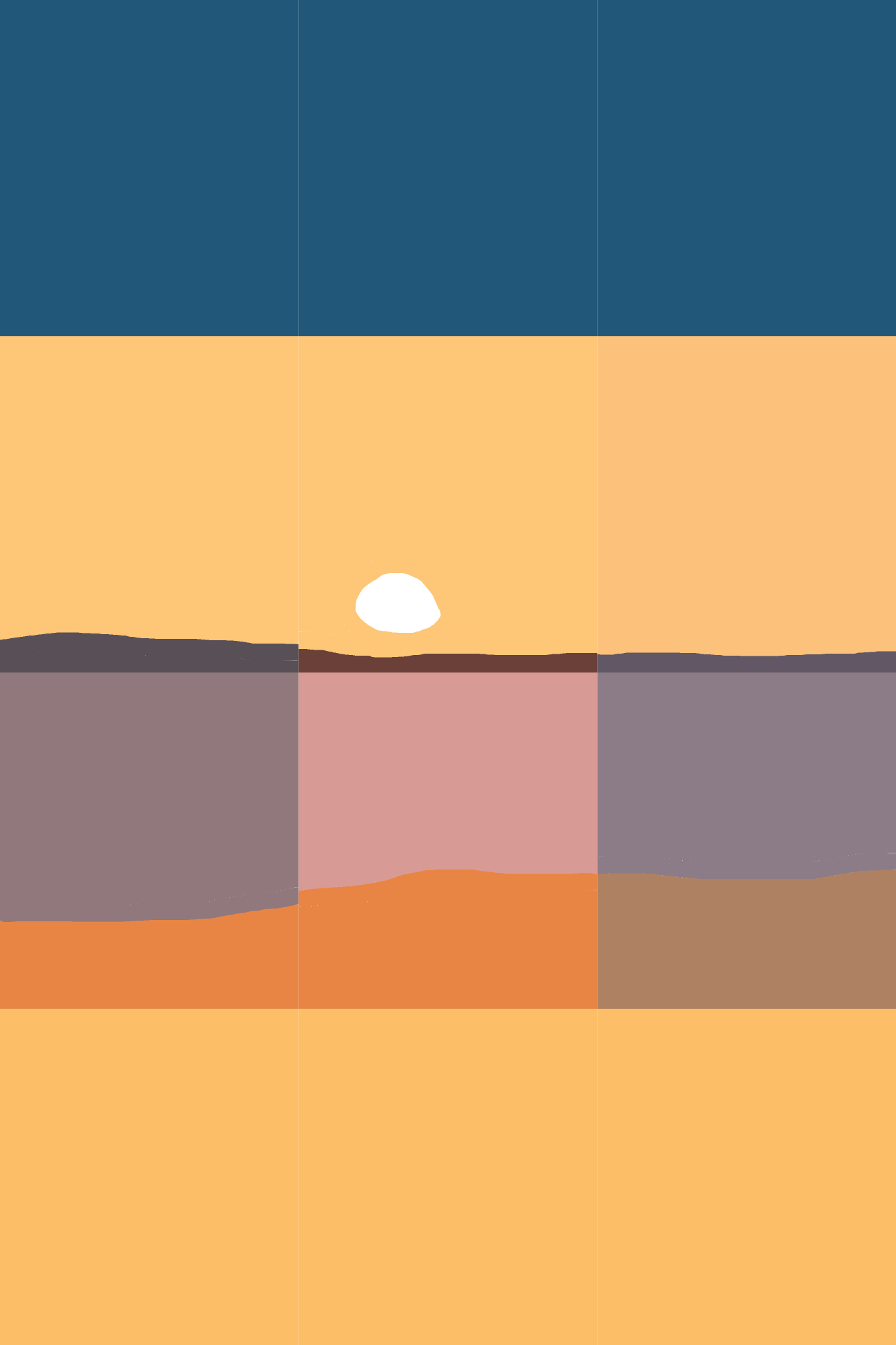 Minimalist Sunset Over Horizon