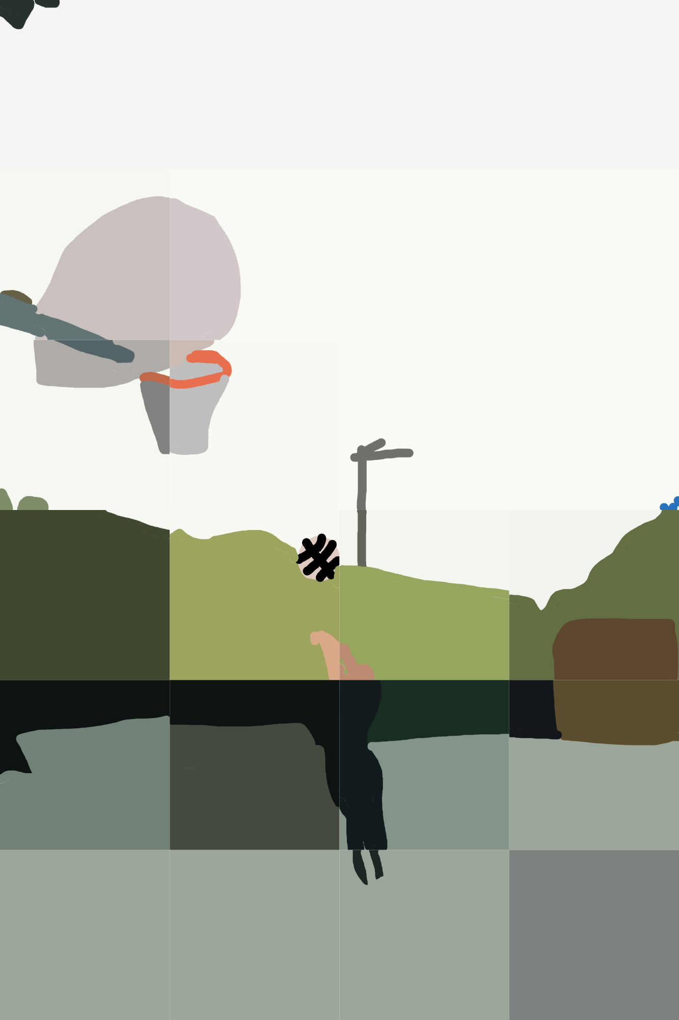 Playful Basketball Silhouette