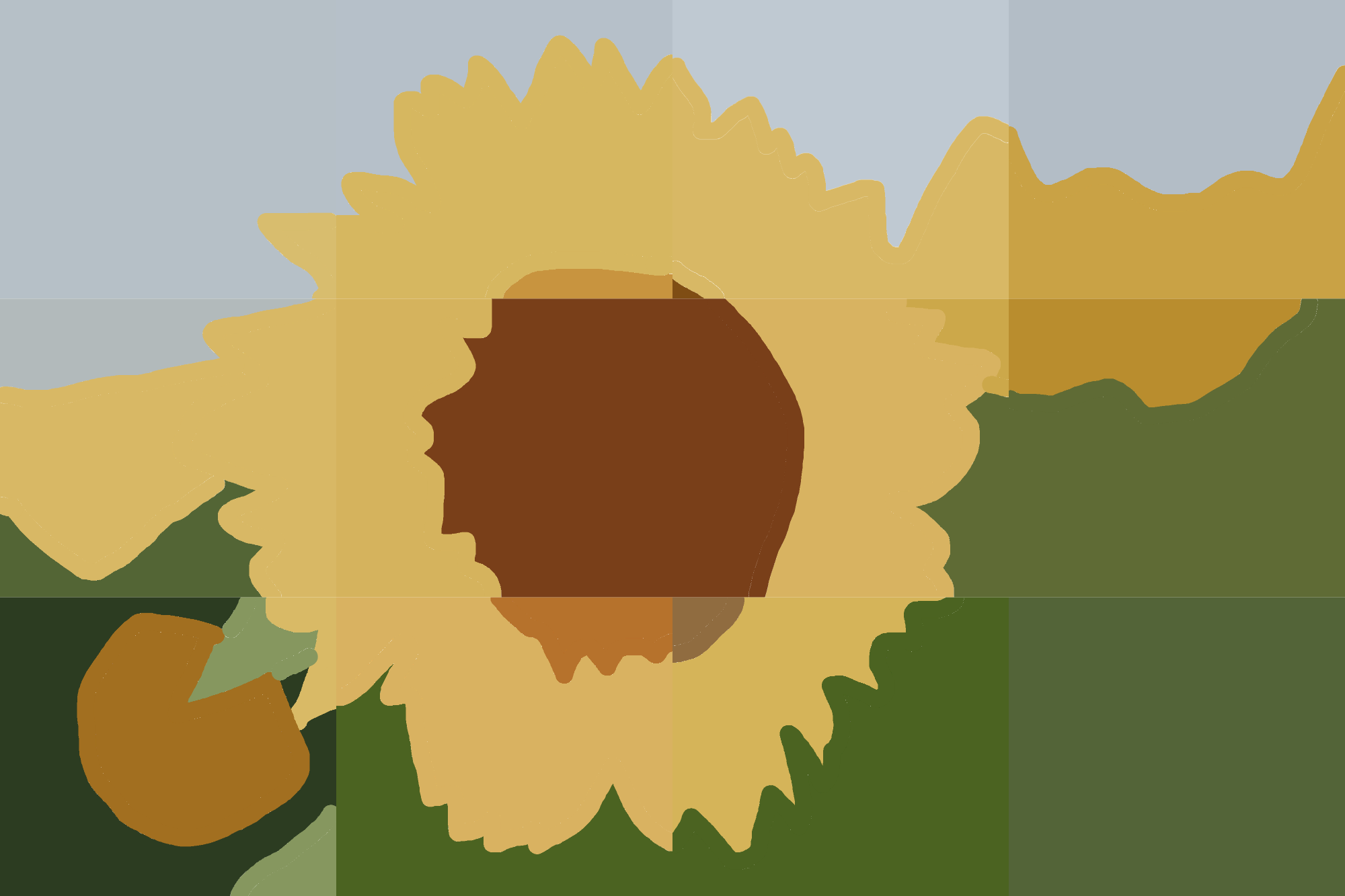 Abstract Sunflower Silhouette