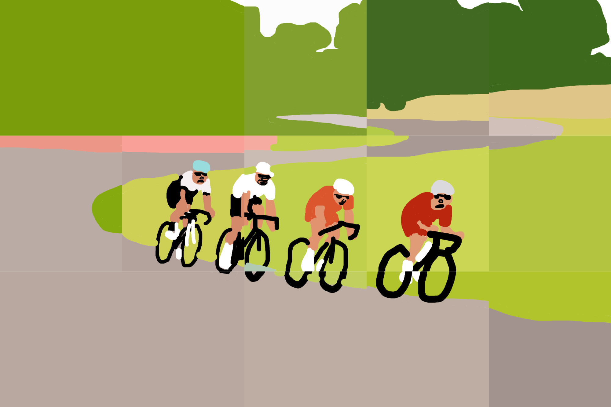 Cyclists in Motion