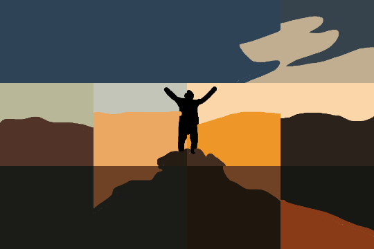 Triumphant Silhouette at Sunrise