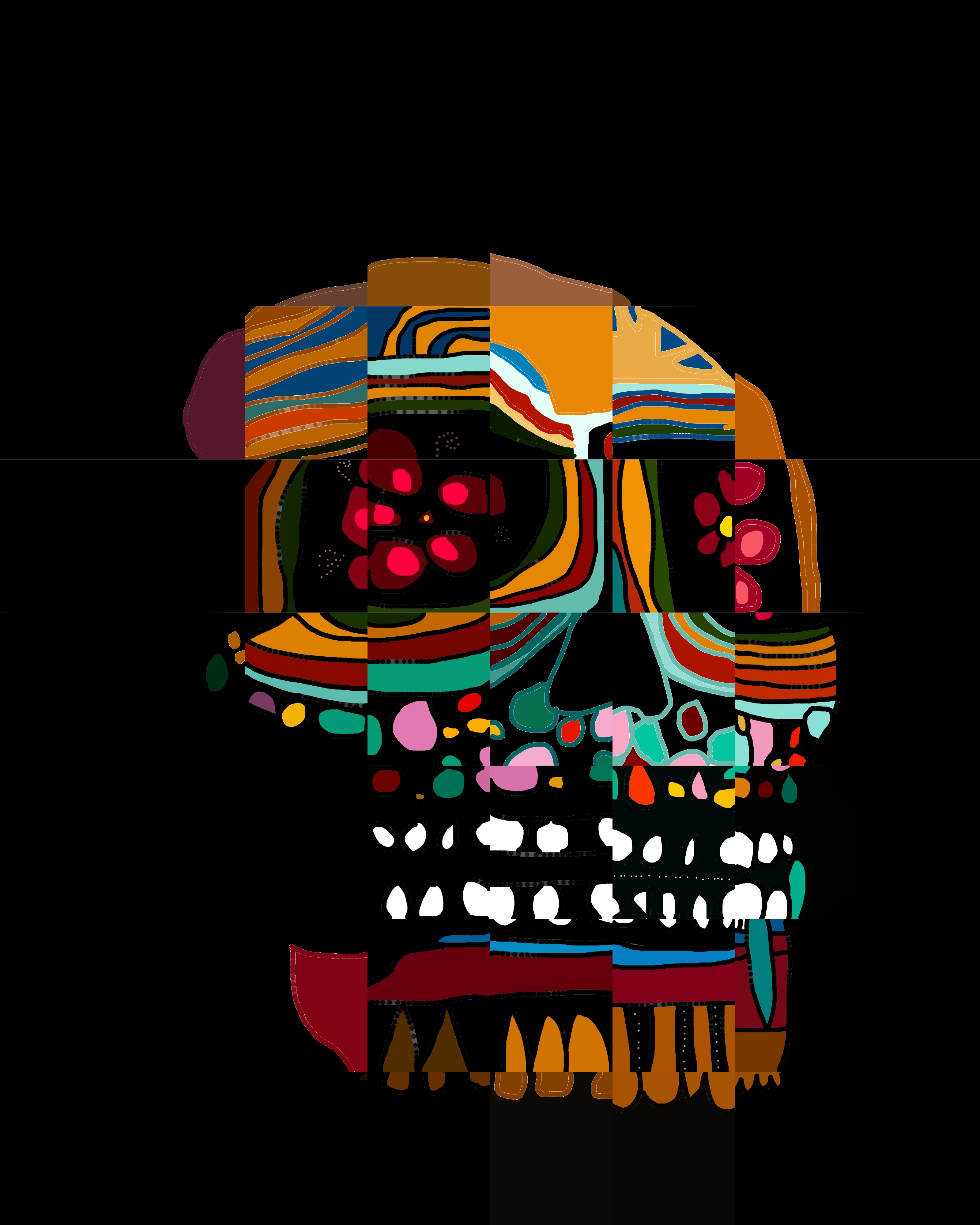 Vibrant Skull Mosaic