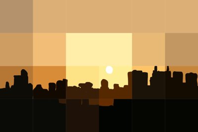 Pixelated Desert Sunrise