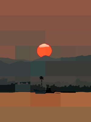 Pixelated Sunset Serenity
