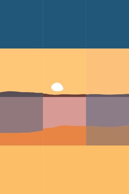 Minimalist Sunset Over Horizon