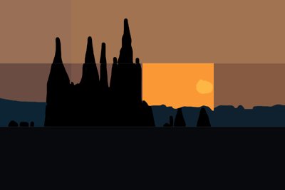 Sunset Over Monoliths