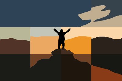 Triumphant Silhouette at Sunrise