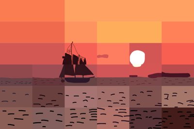 Sailboat into the Sunset Mosaic